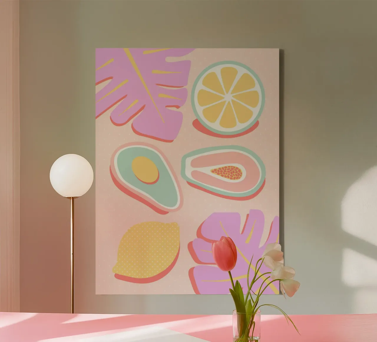 Tropisch sap Pop canvas met Baklijst van cafelab