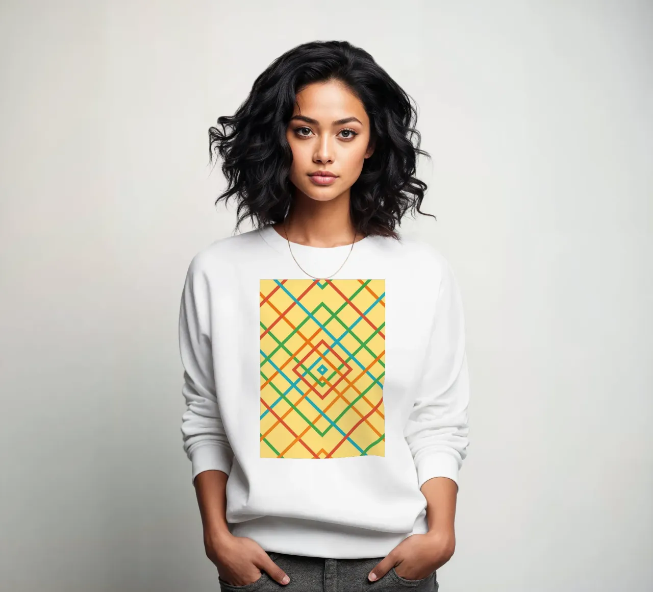 abstract webbing square lines vector sweatshirt by oneway