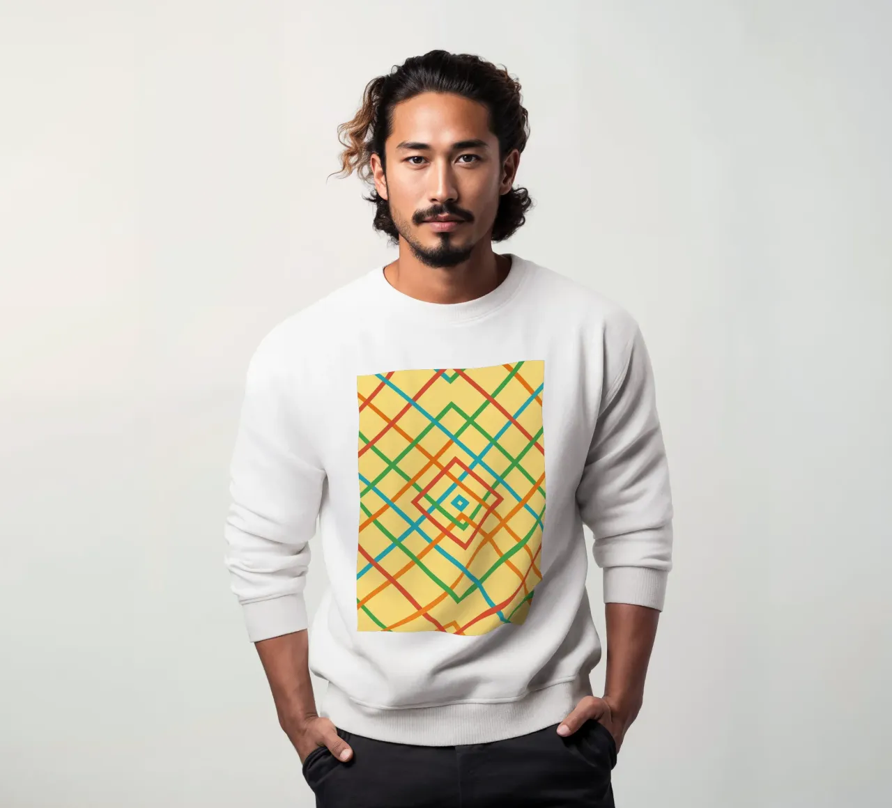 abstract webbing square lines vector sweatshirt by oneway