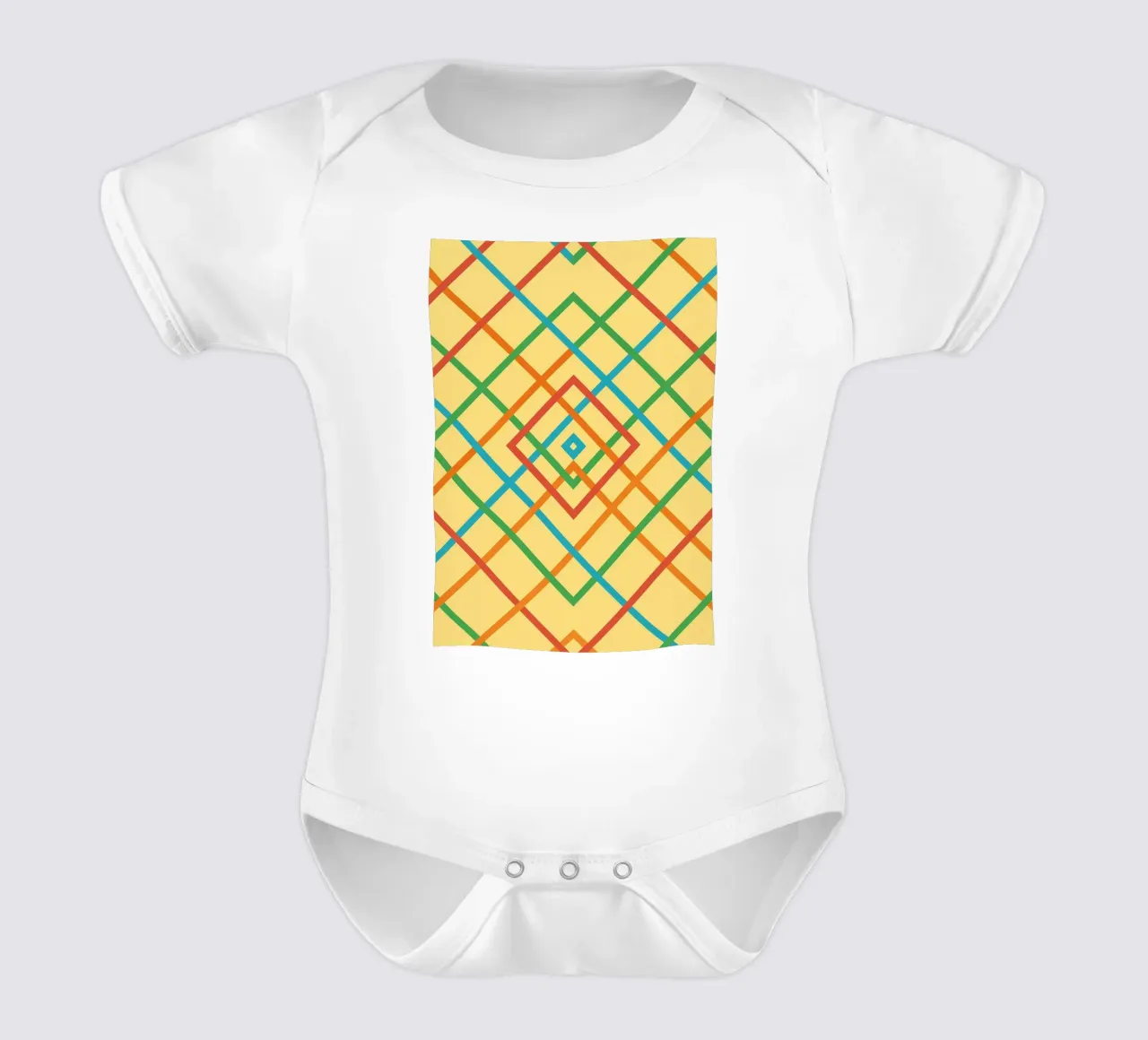 abstract webbing square lines vector short-sleeve baby romper by oneway