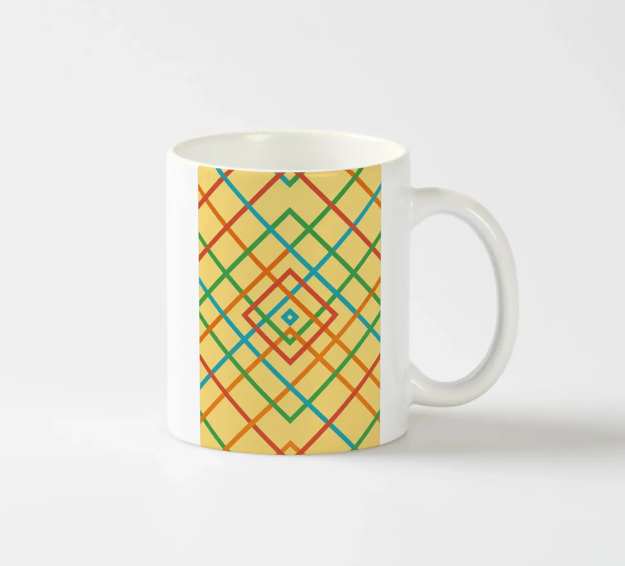 abstract webbing square lines vector ceramic mug by oneway