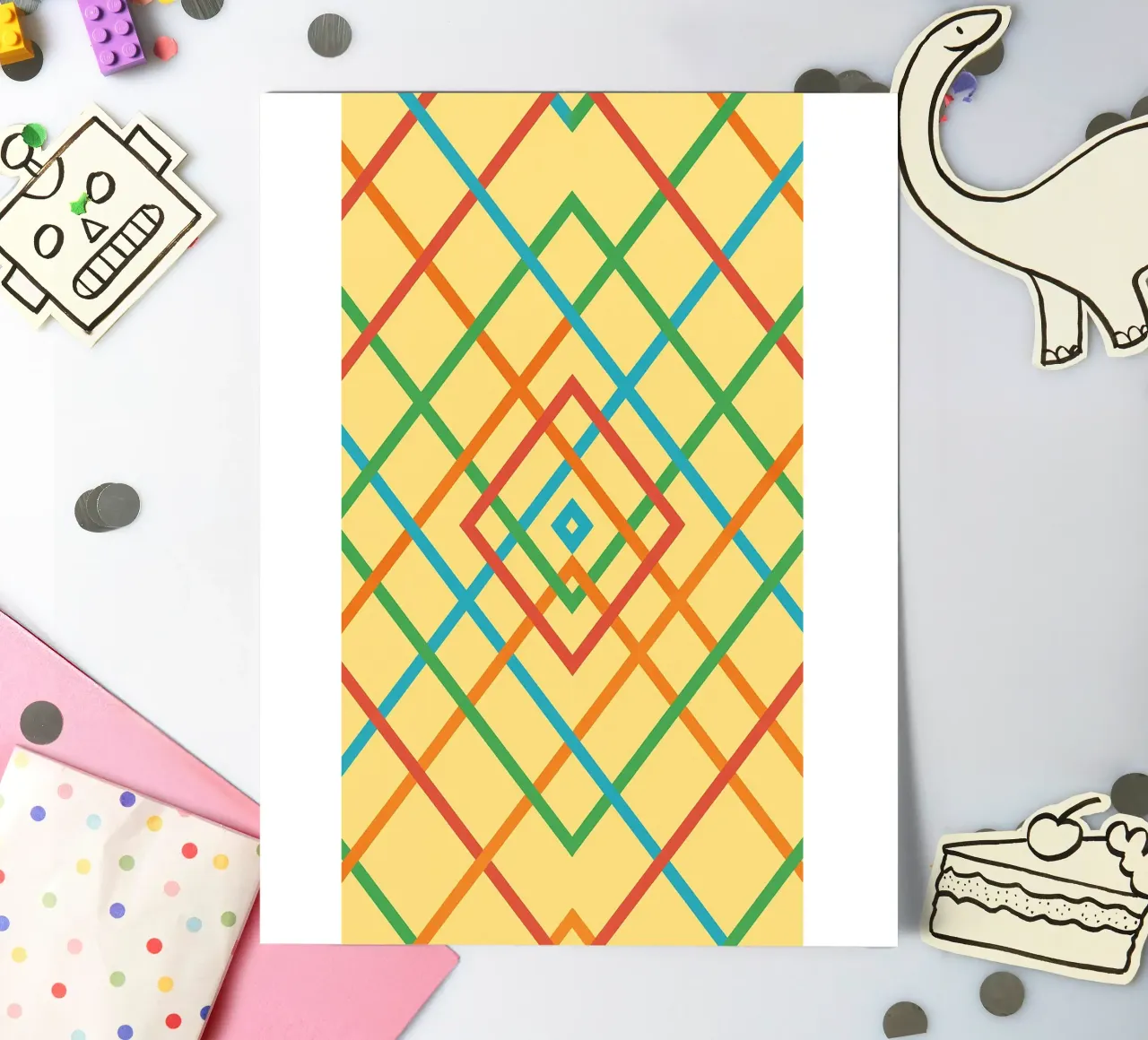abstract webbing square lines vector sticker sheet by oneway