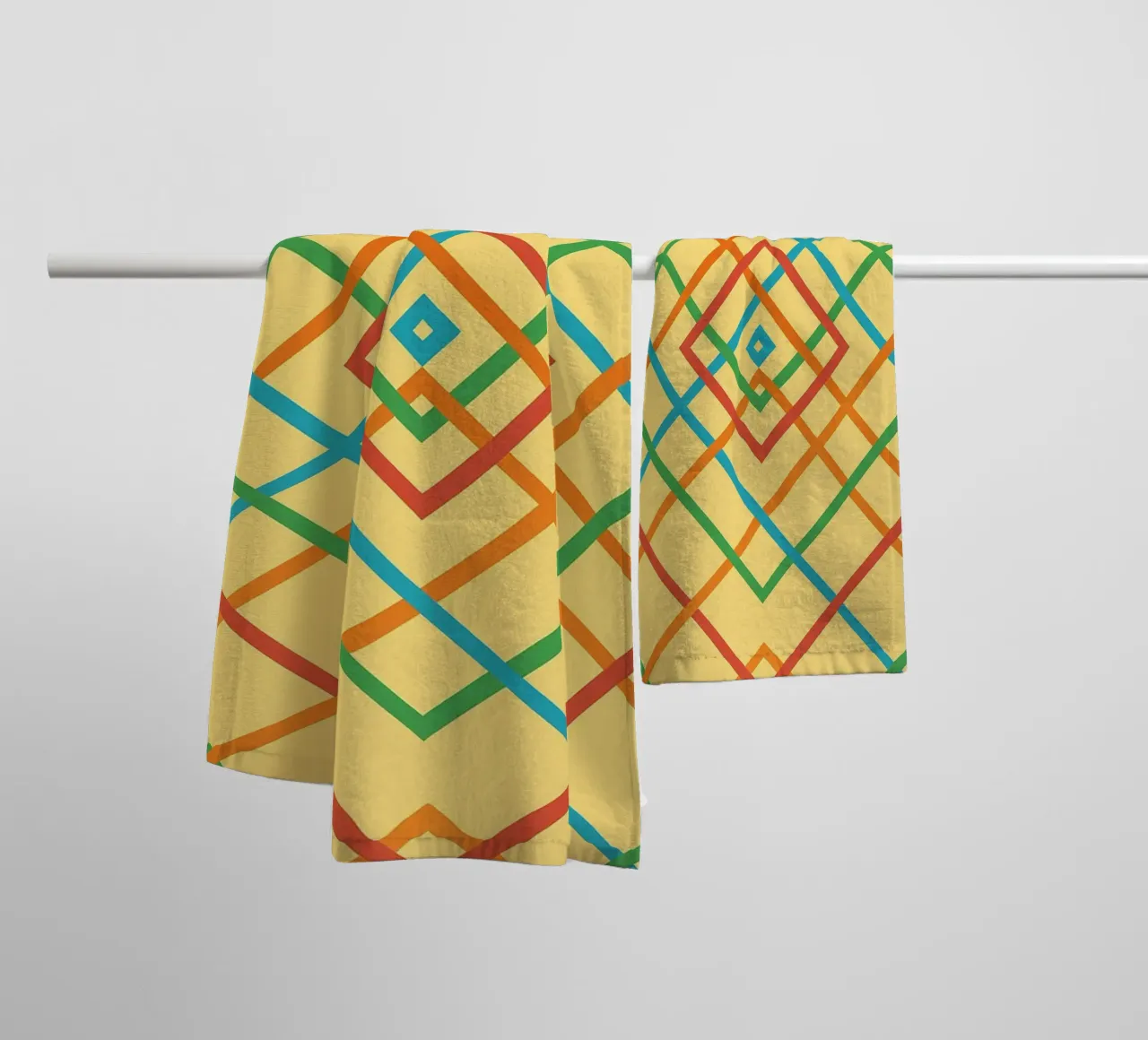 abstraites lignes carrées vectorielles serviette de bain de oneway