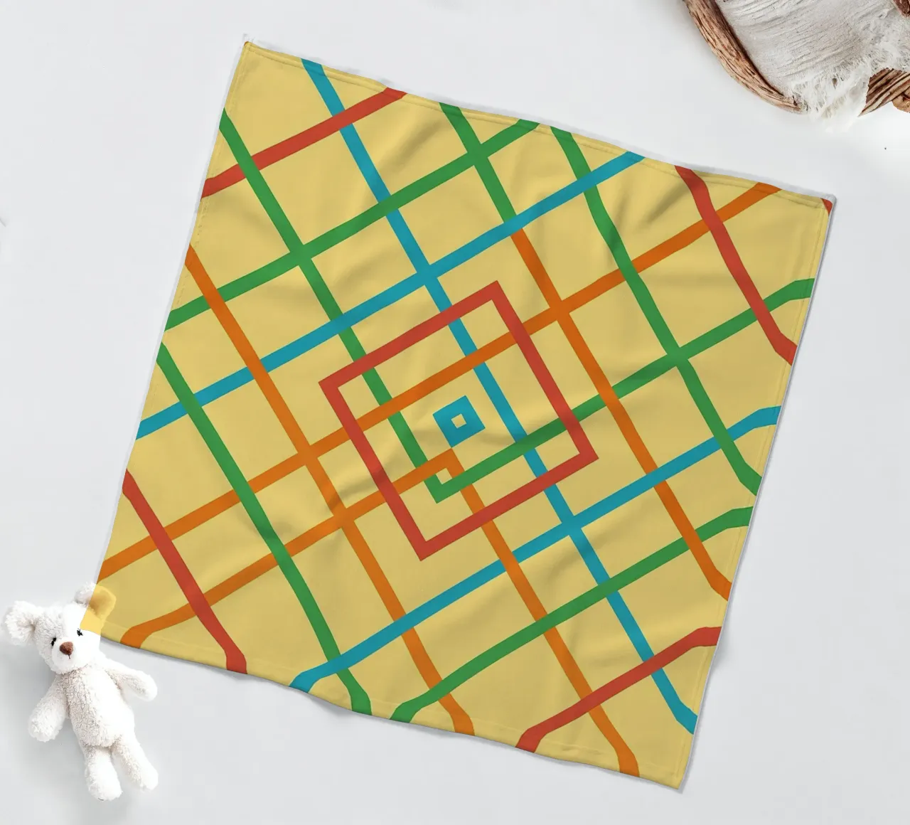 abstract webbing square lines vector fleece blanket by oneway