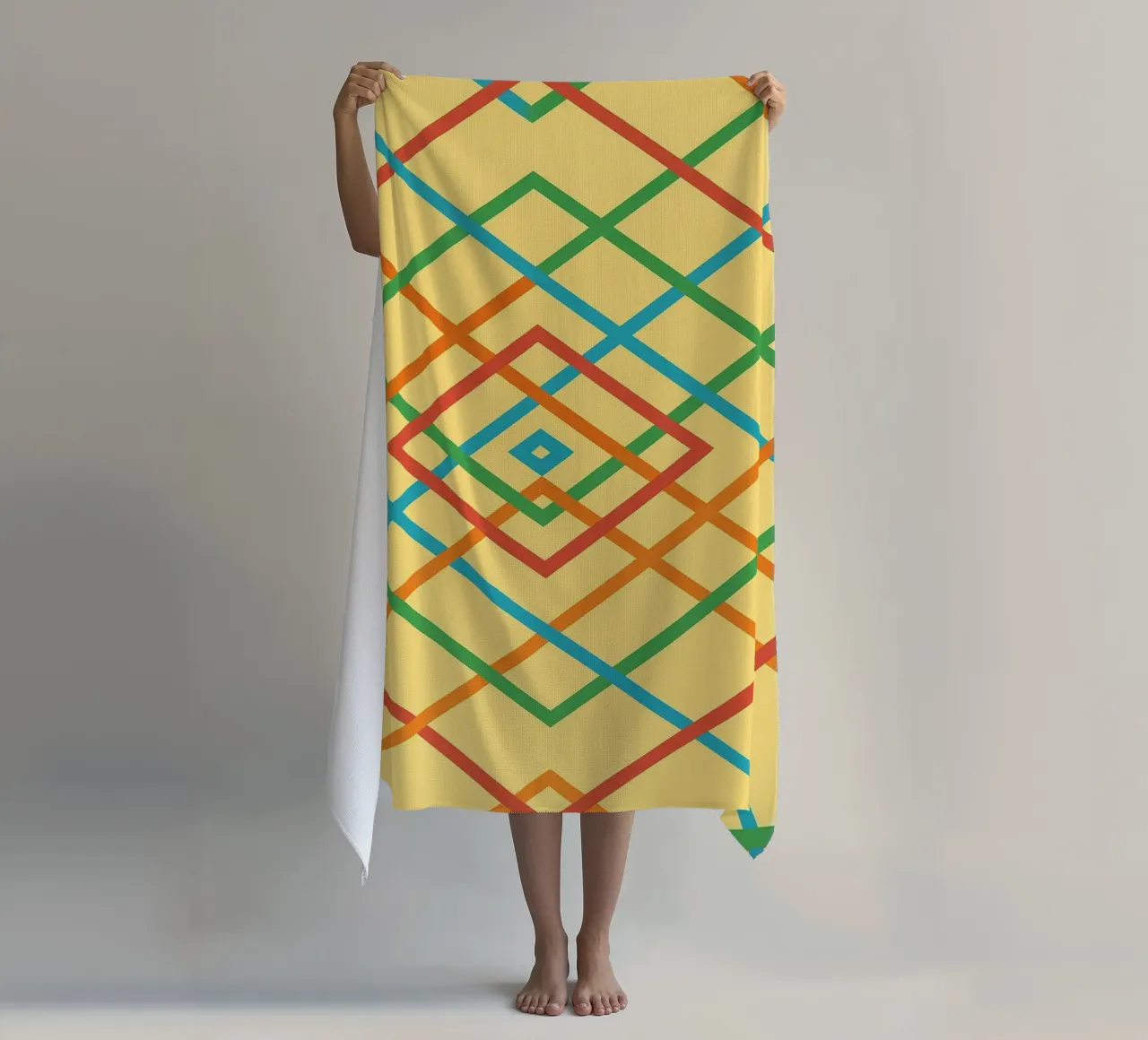 fettuccia astratta linee quadrate vettore telo mare da oneway