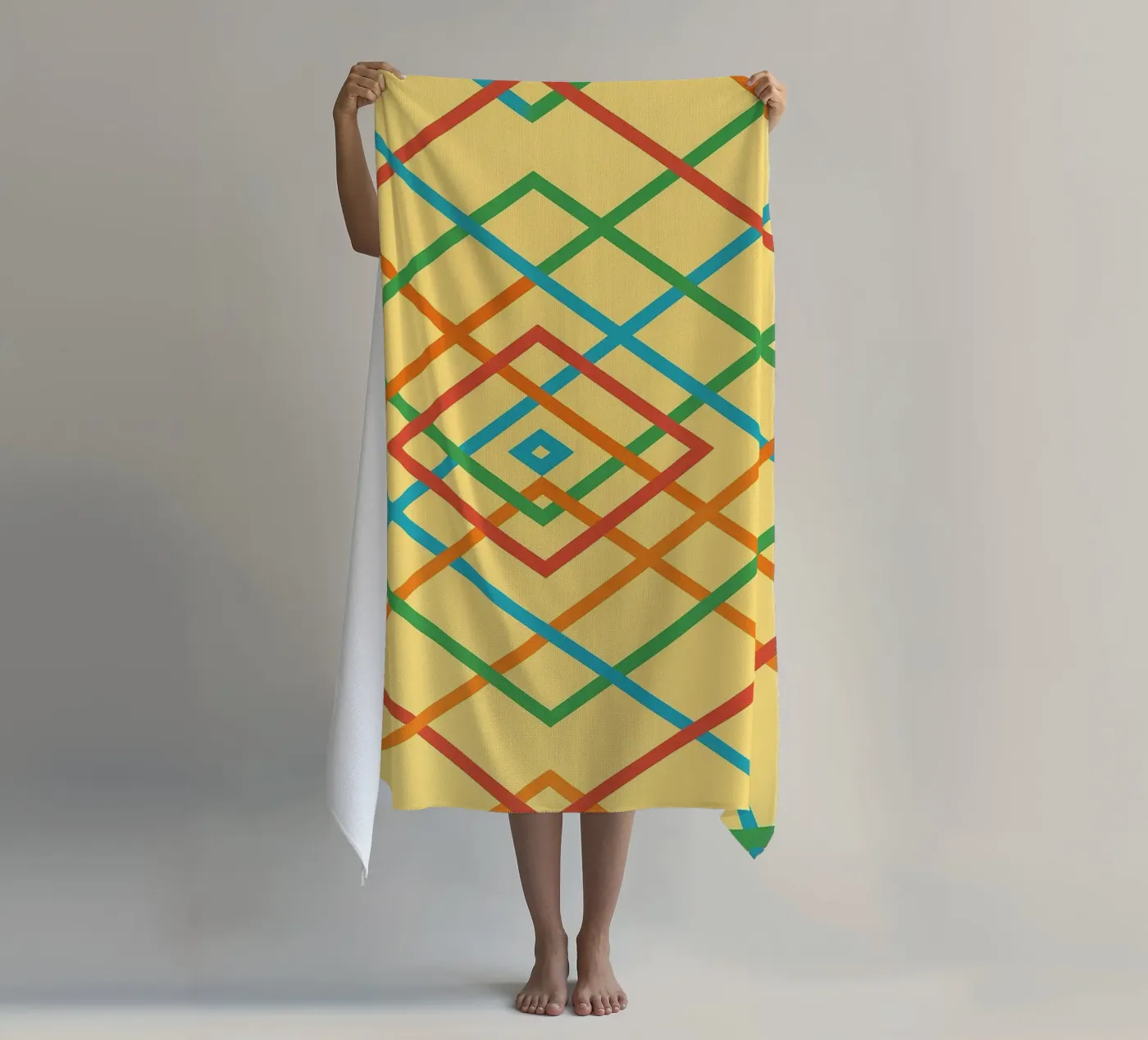 abstract webbing square lines vector strandhanddoek van oneway