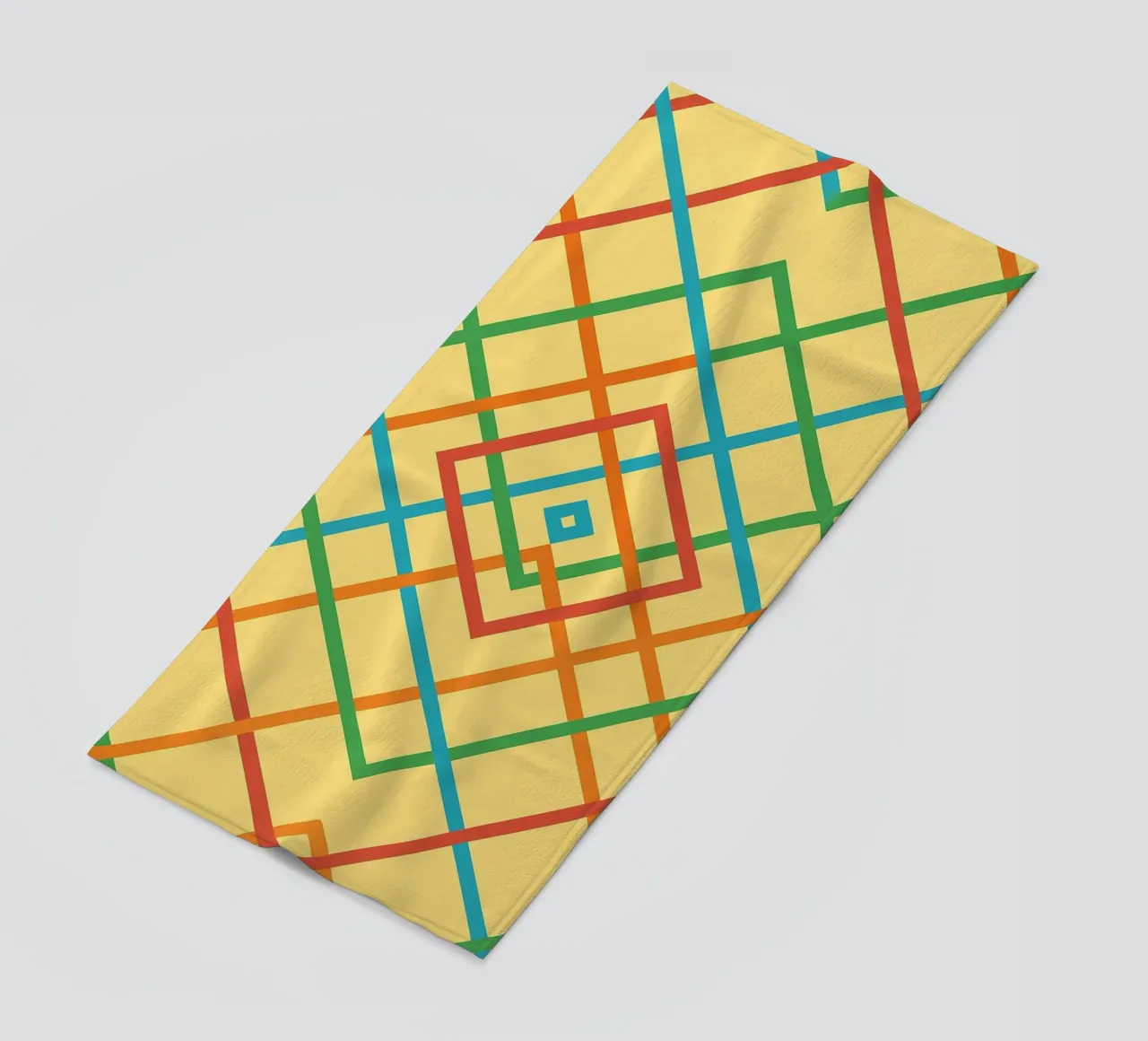 abstract webbing square lines vector beach towel by oneway