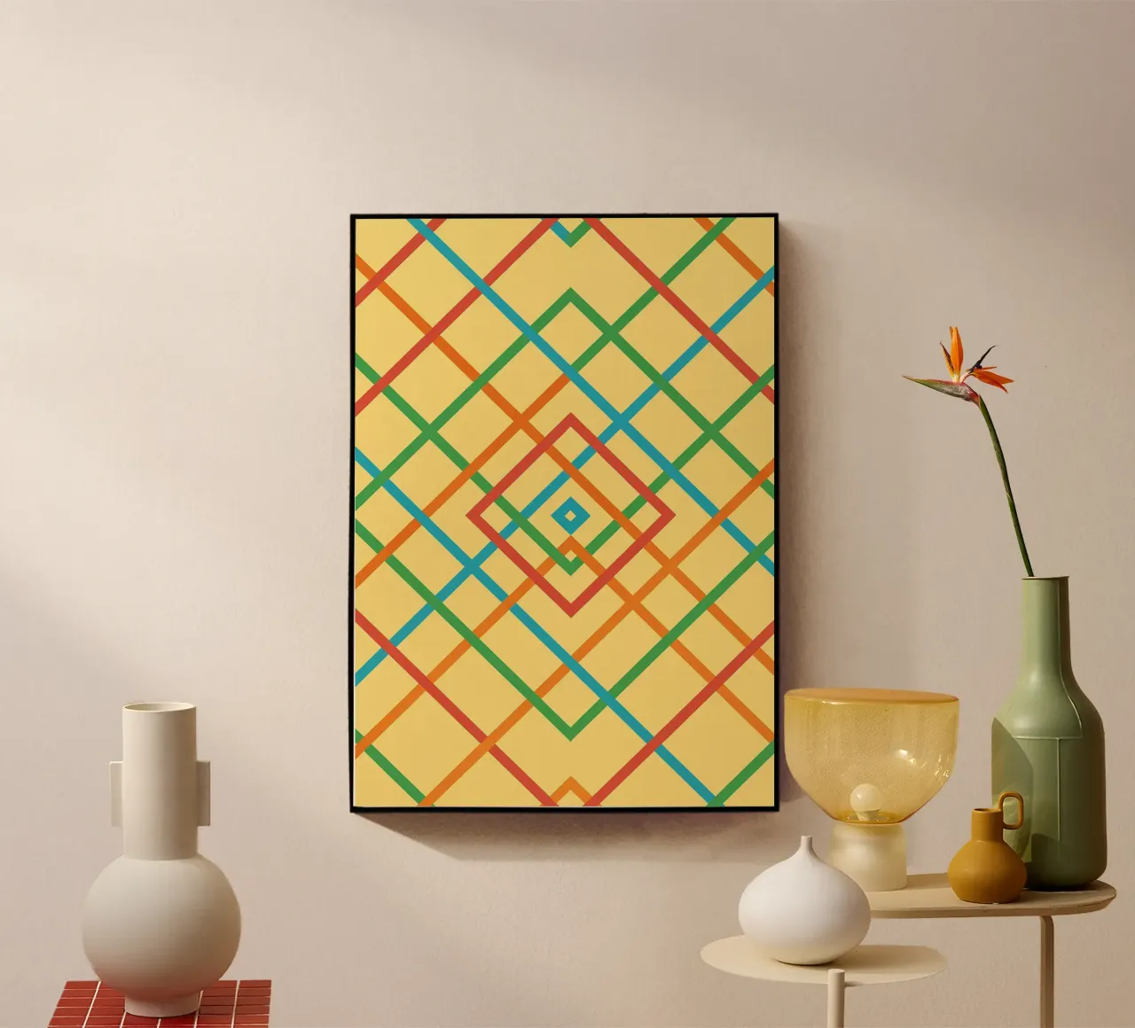 abstract webbing square lines vector acrylic glass by oneway