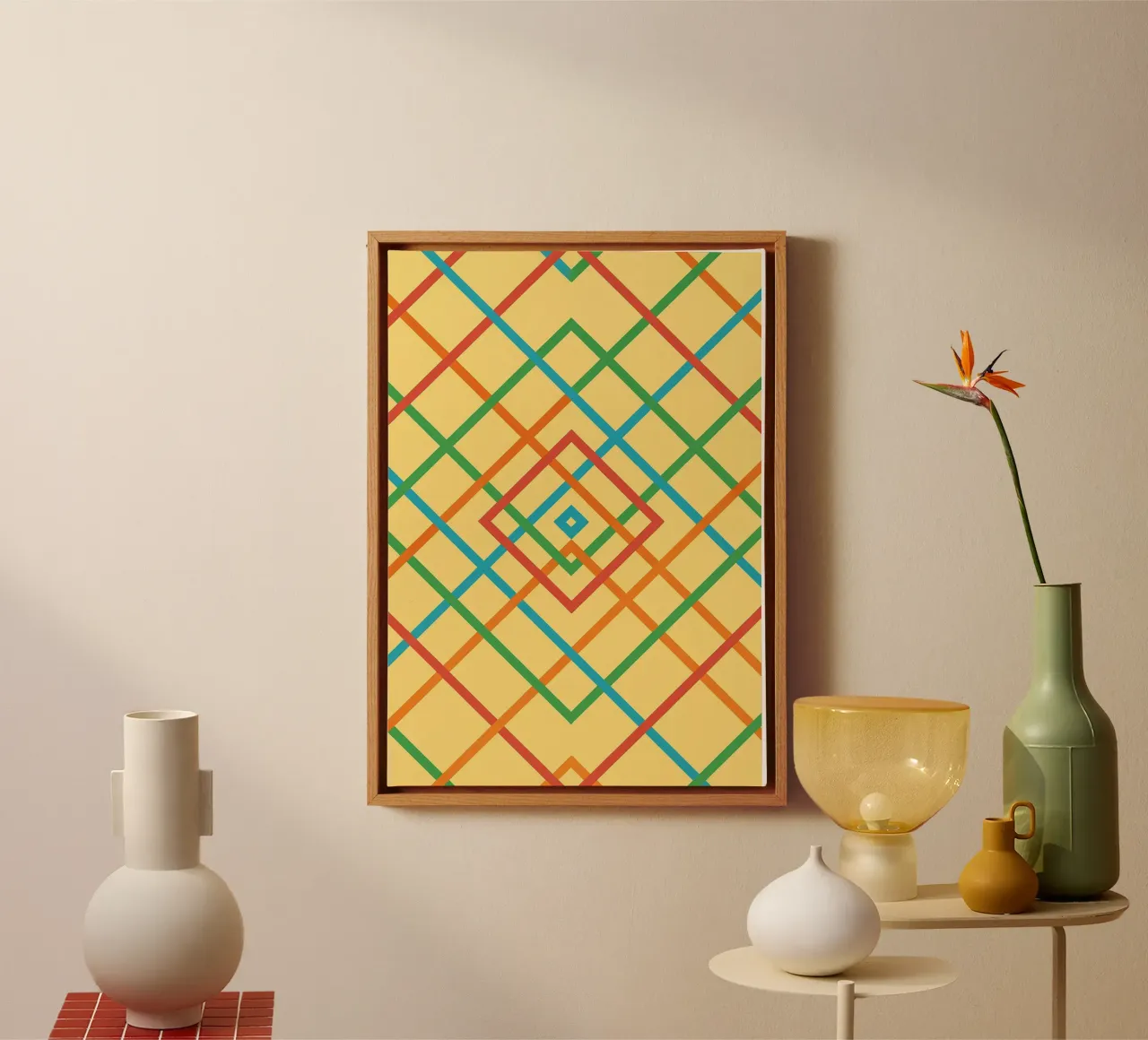 abstract webbing square lines vector canvas by oneway