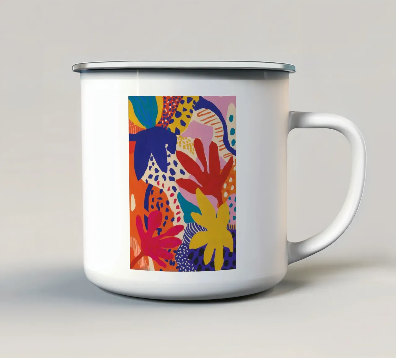 Bouquet astratto gioioso tazza in smalto da Arcane Lines