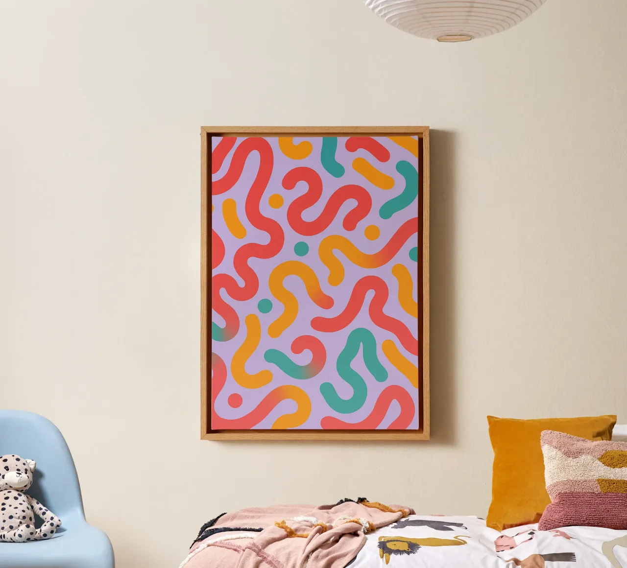 abstract worm line vector canvas by oneway