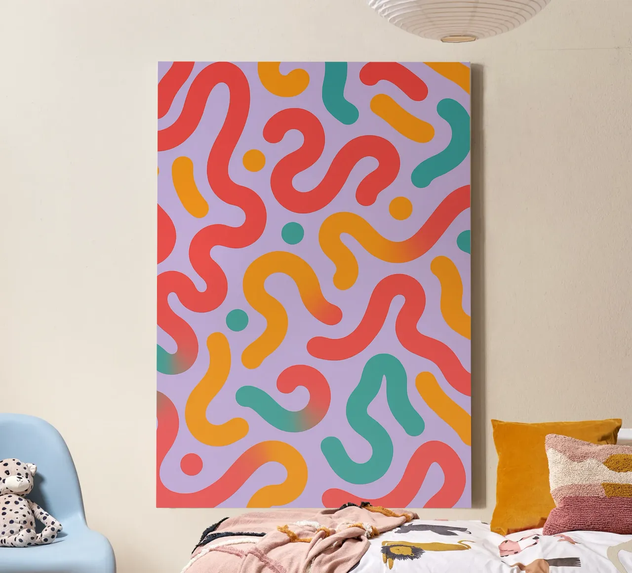 abstract worm line vector canvas by oneway