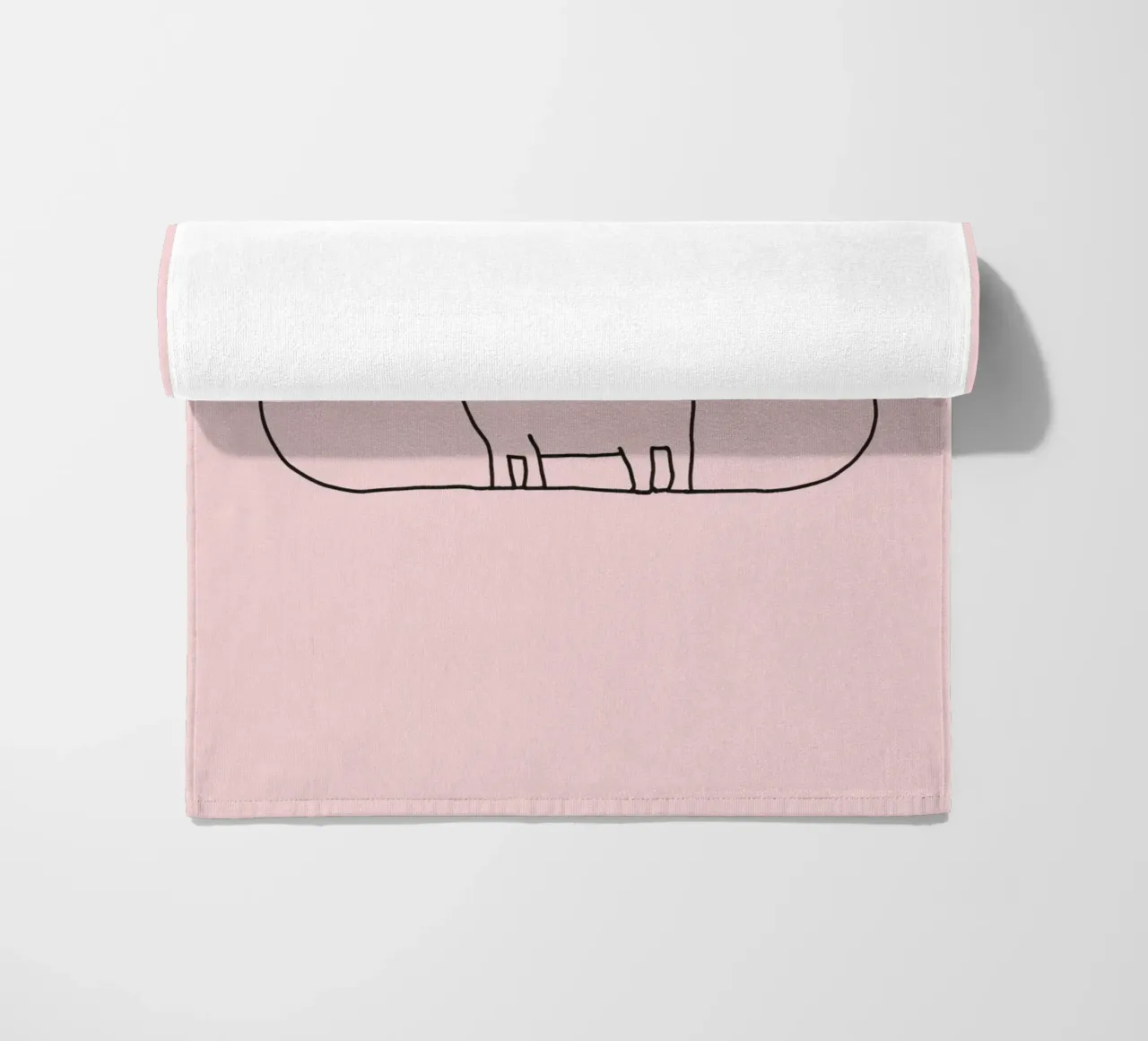 Goat standing against a simple cloud backdrop on a soft pink beach towel by DesignDoodle