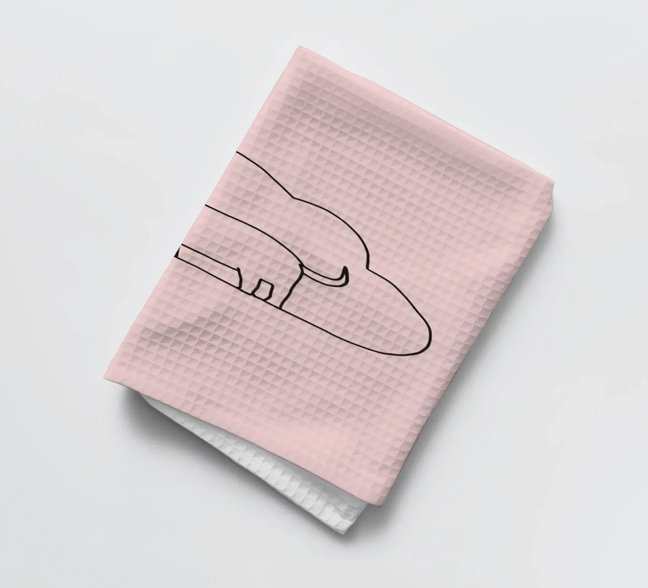 Goat standing against a simple cloud backdrop on a soft pink tea towel by DesignDoodle