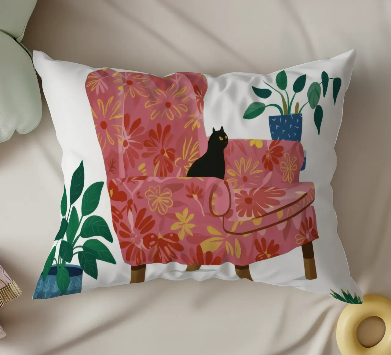 Floral Armchair Slumber decorative cushion by Hollow Years