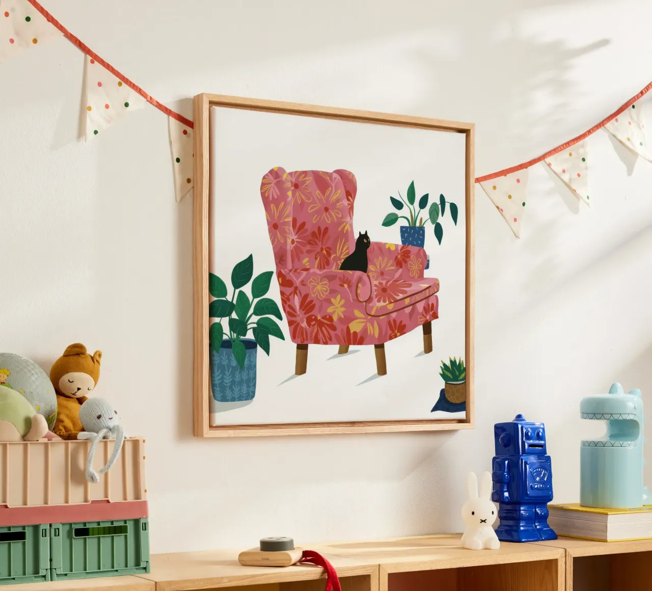 Floral Armchair Slumber canvas by Hollow Years