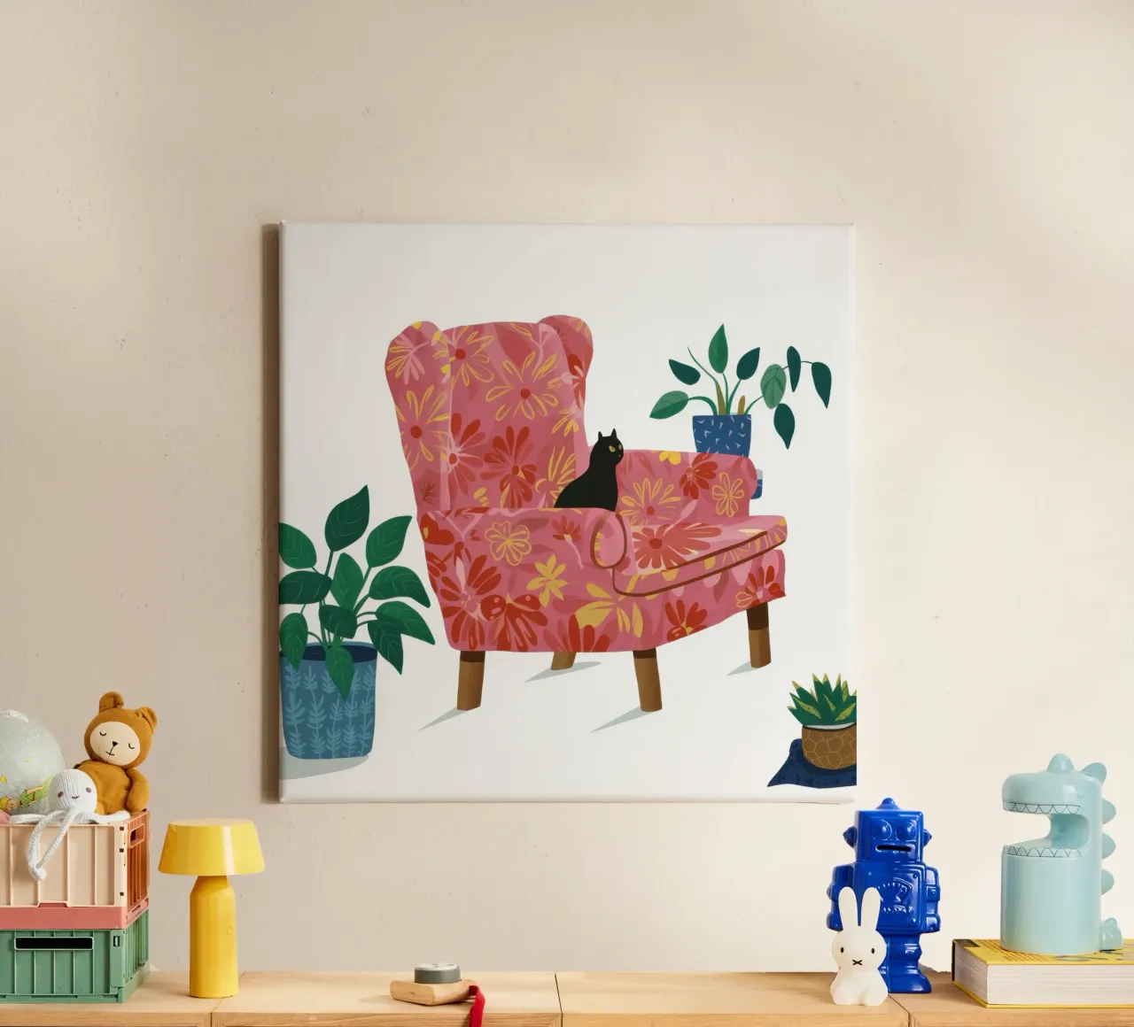 Floral Armchair Slumber canvas by Hollow Years