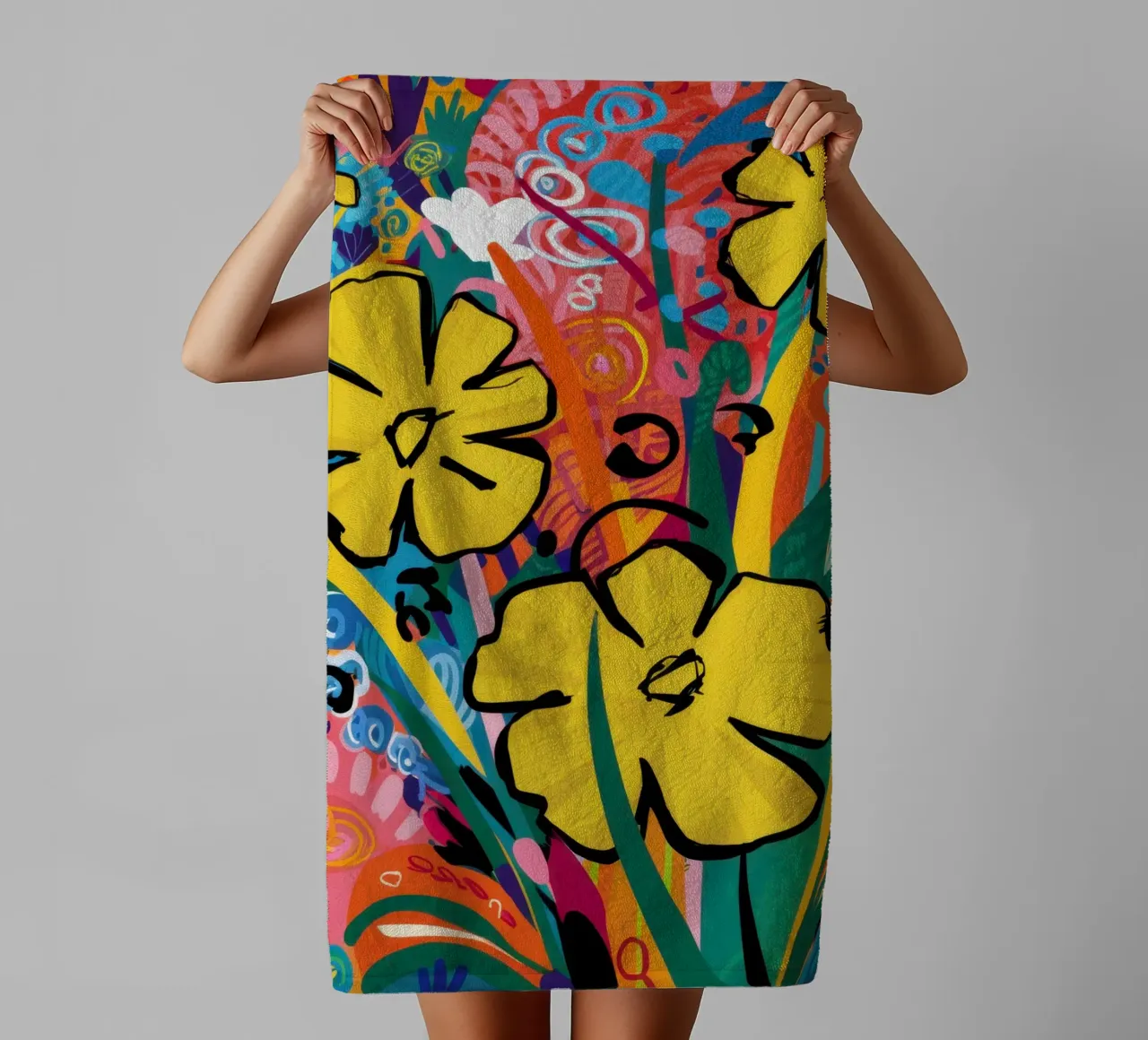 Potenza dei fiori d'oro asciugamano da bagno da Arcane Lines