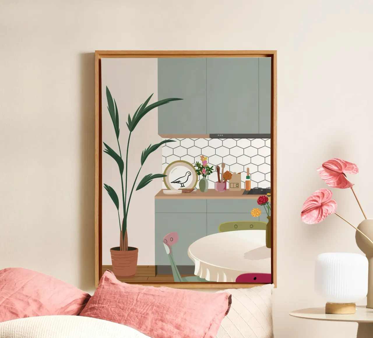 Natura morta in cucina tela con Cornice a cassetta da Hollow Years