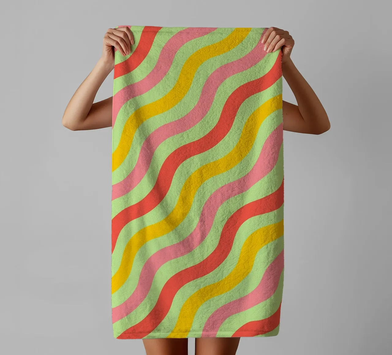 abstract wave line vector towel by oneway