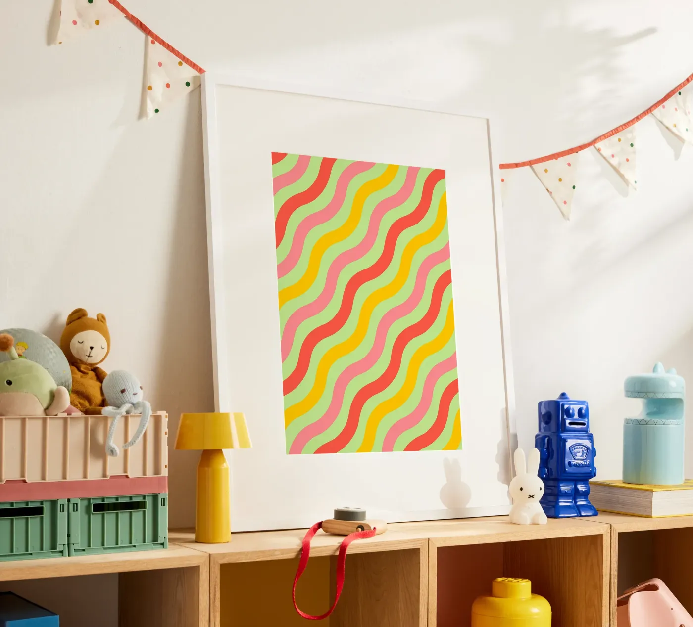 abstract wave line vector poster by oneway