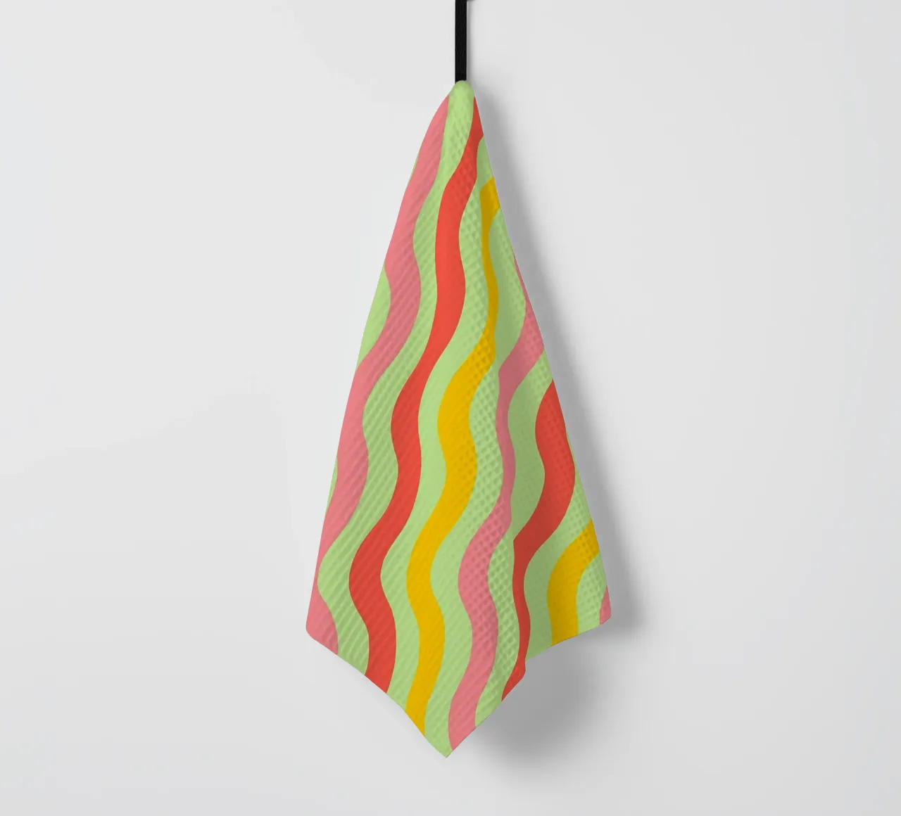 abstract wave line vector tea towel by oneway