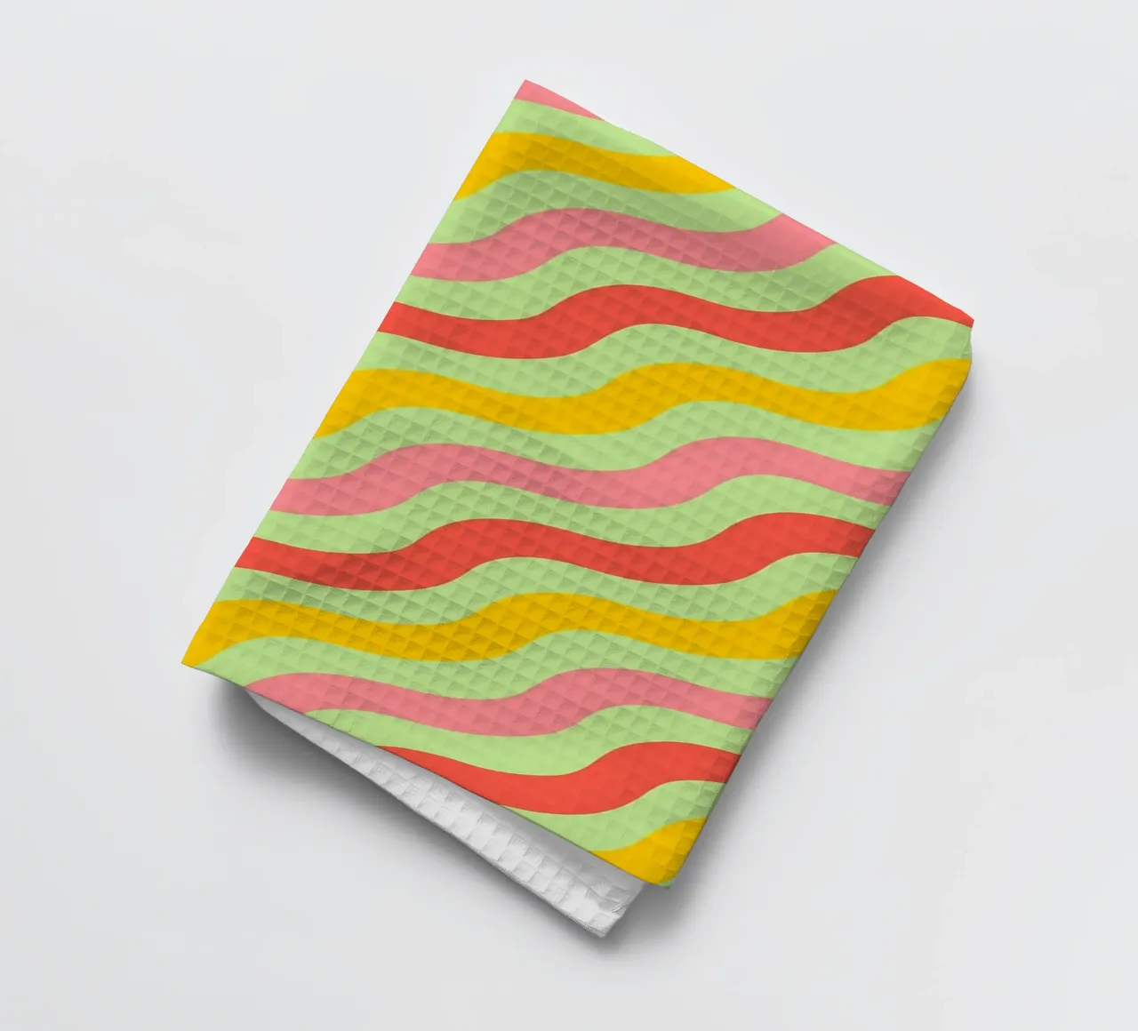 abstract wave line vector tea towel by oneway