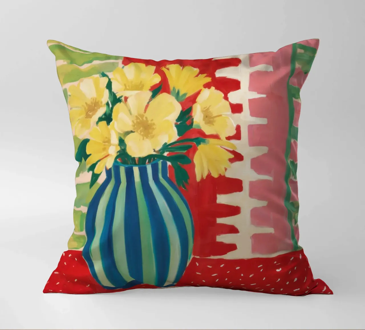 Ruby Red Still Life decorative cushion by Arcane Lines