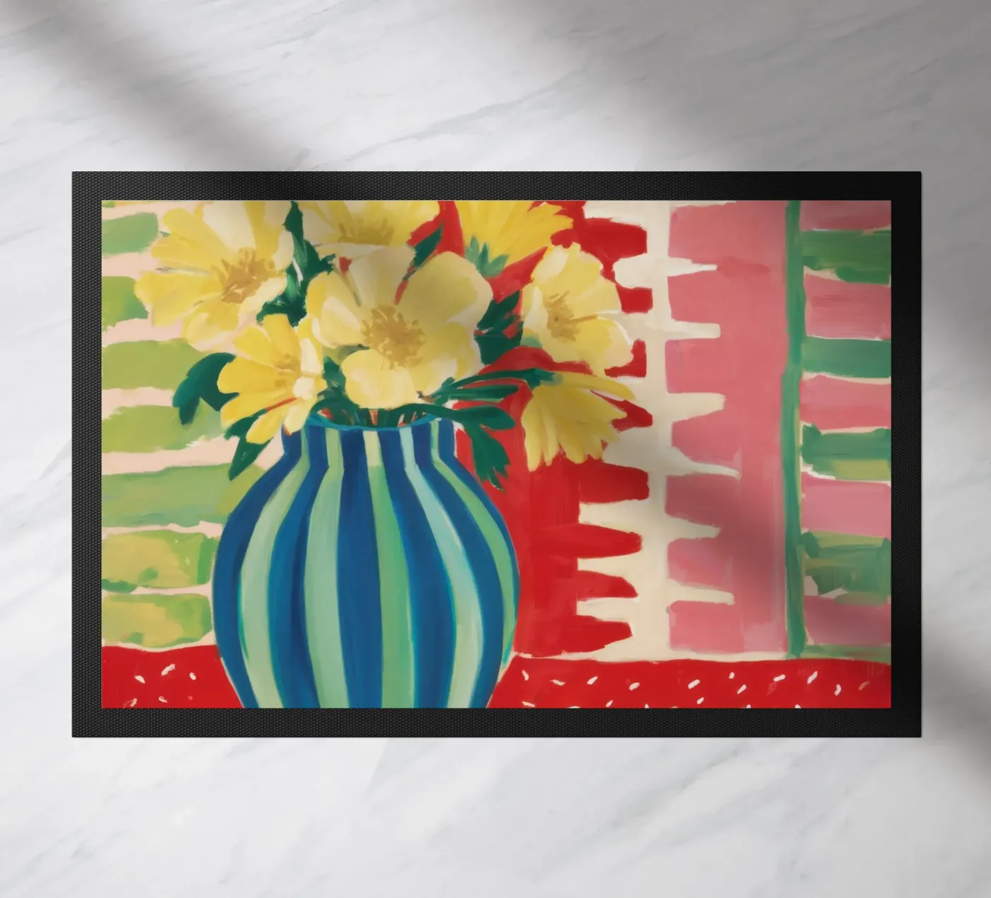 Ruby Red Still Life doormat by Arcane Lines