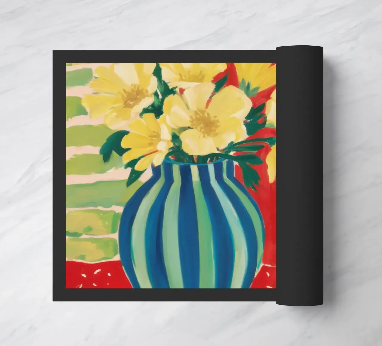 Ruby Red Still Life doormat by Arcane Lines