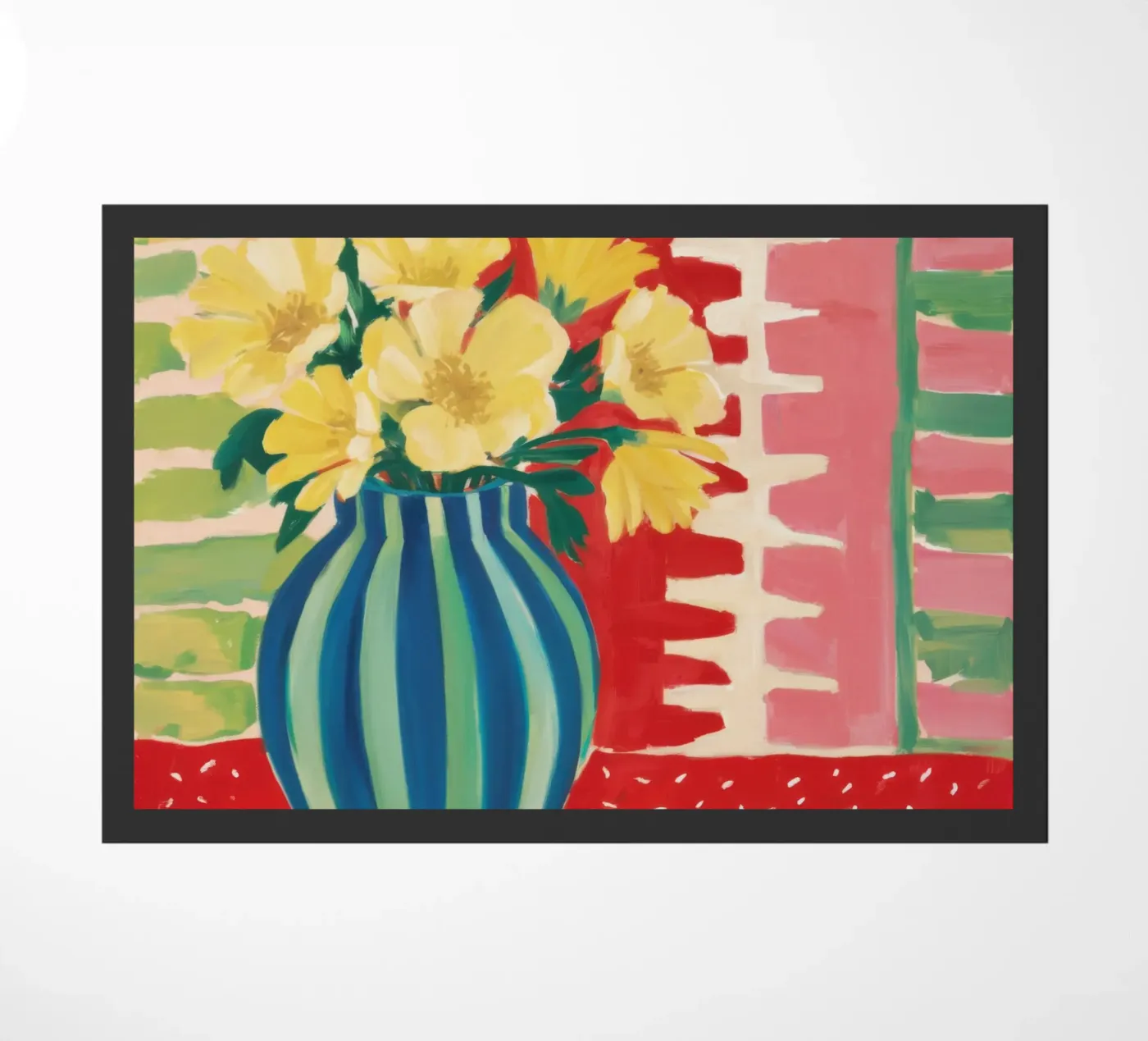 Ruby Red Still Life doormat by Arcane Lines