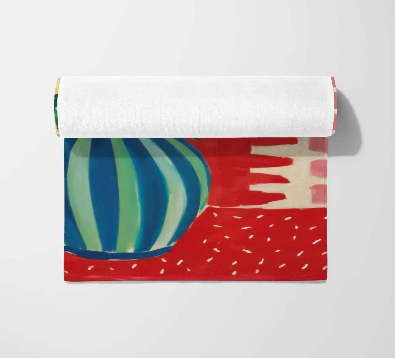 Ruby Red Still Life beach towel by Arcane Lines