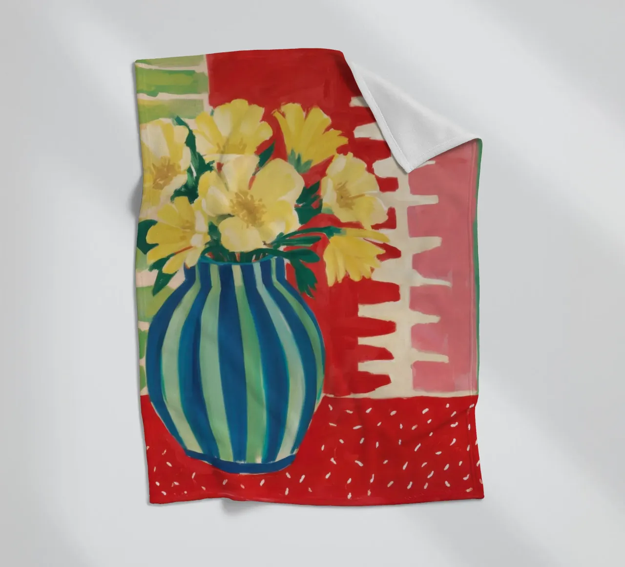 Ruby Red Still Life fleece blanket by Arcane Lines
