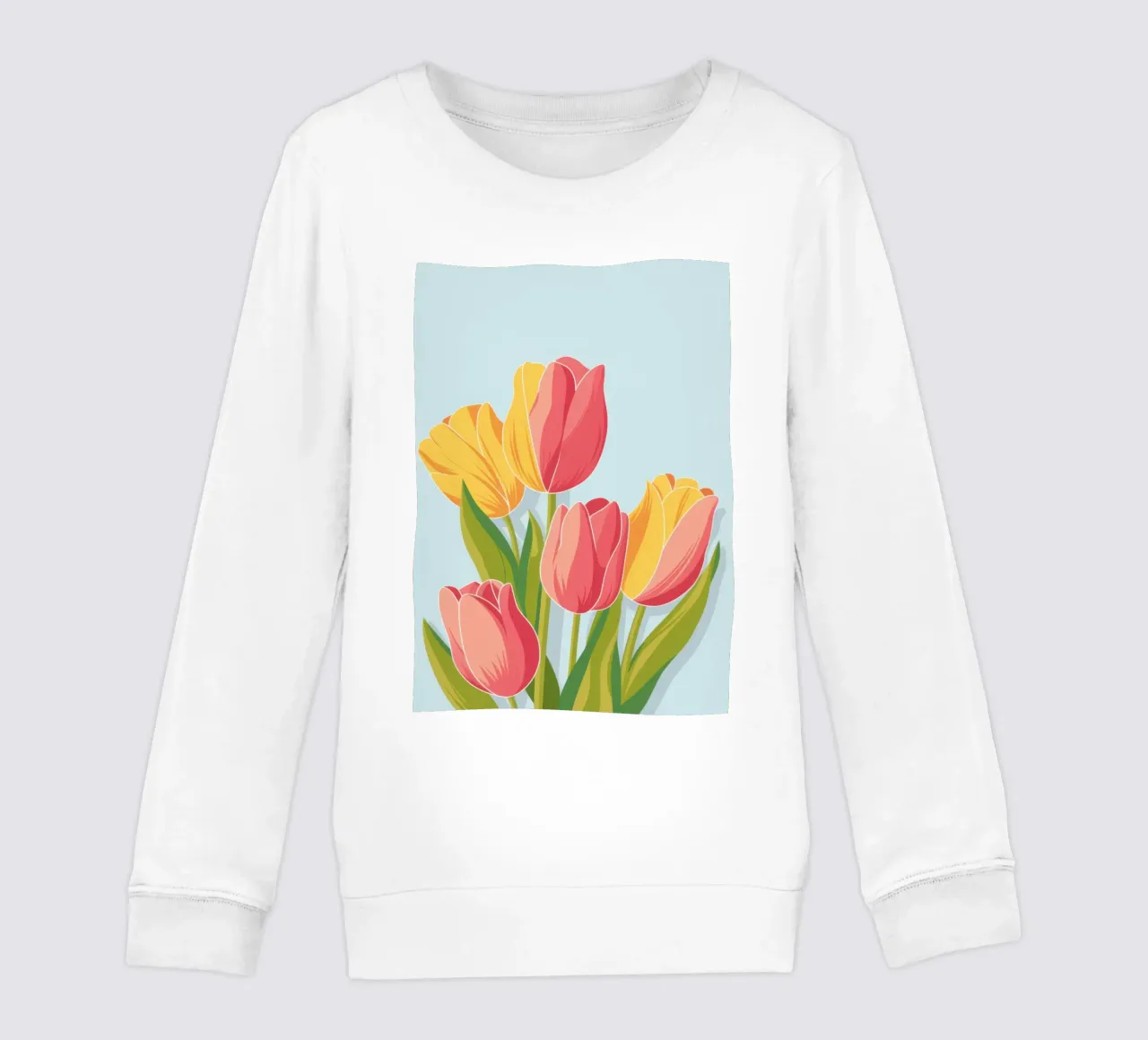 Pastel Tulip Harmony kids sweatshirt by Mossy Pigment