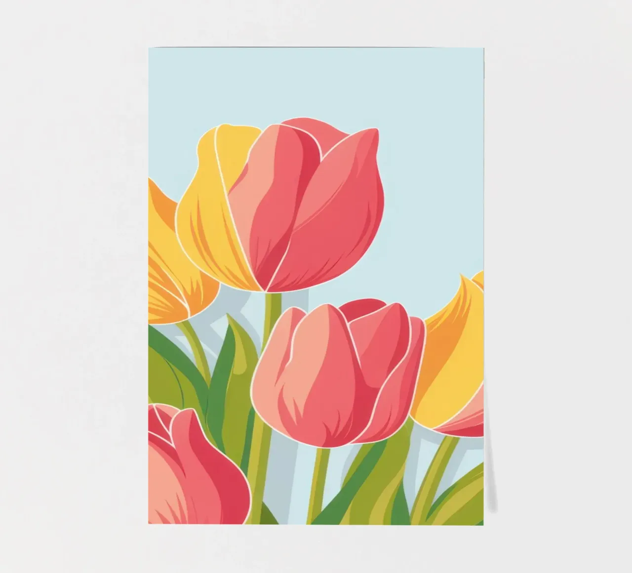 Pastellfarbene Tulpe Harmonie Stickerbogen von Mossy Pigment