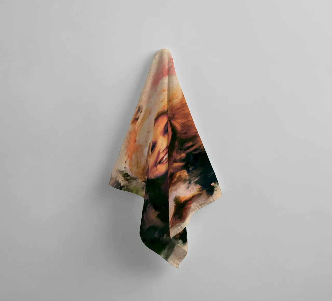 Dolly Parton art towel by Lembayung art