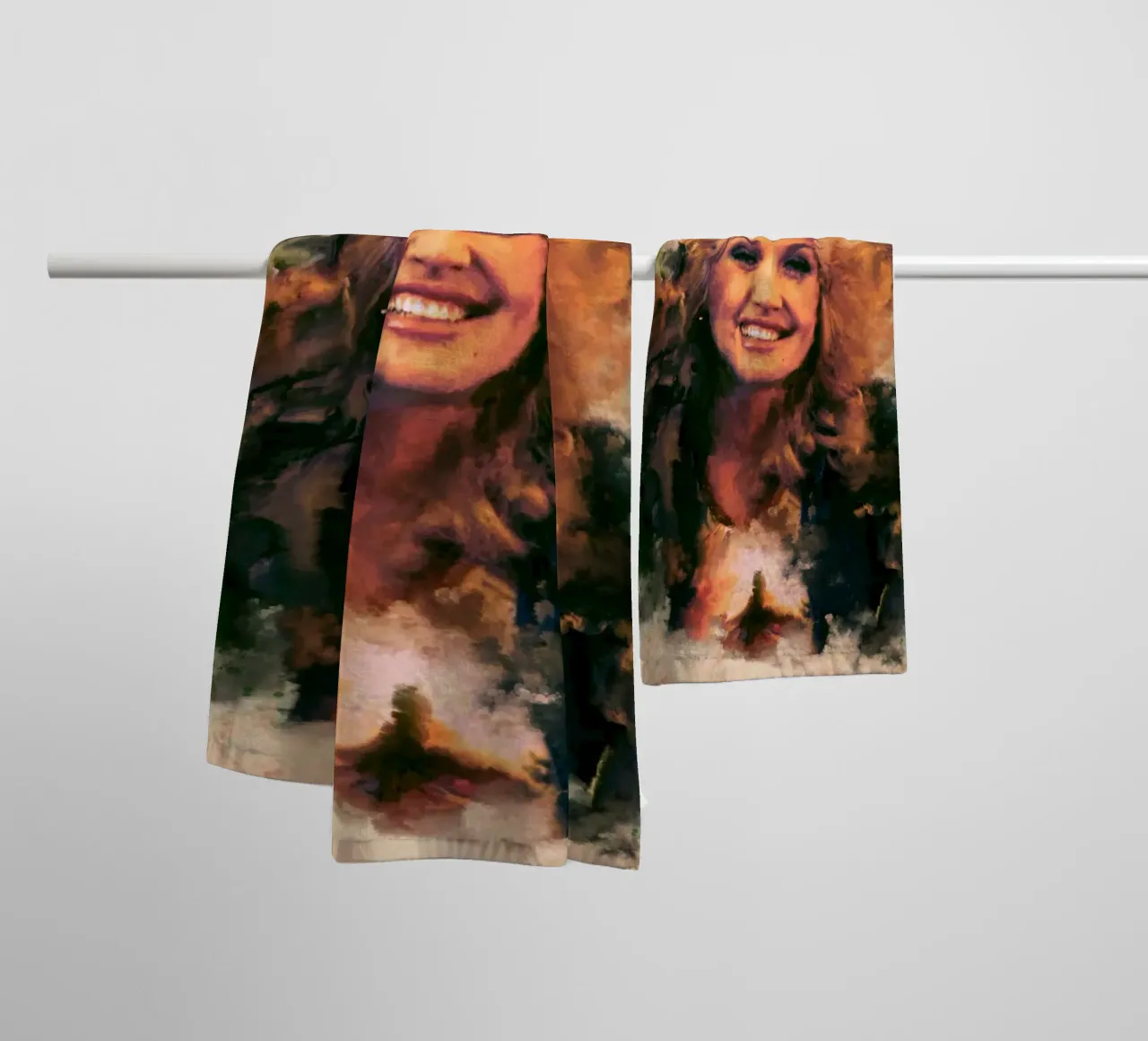 Dolly Parton art towel by Lembayung art