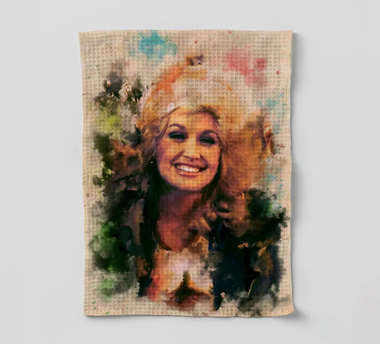 Arte di Dolly Parton canovaccio da cucina da Lembayung art