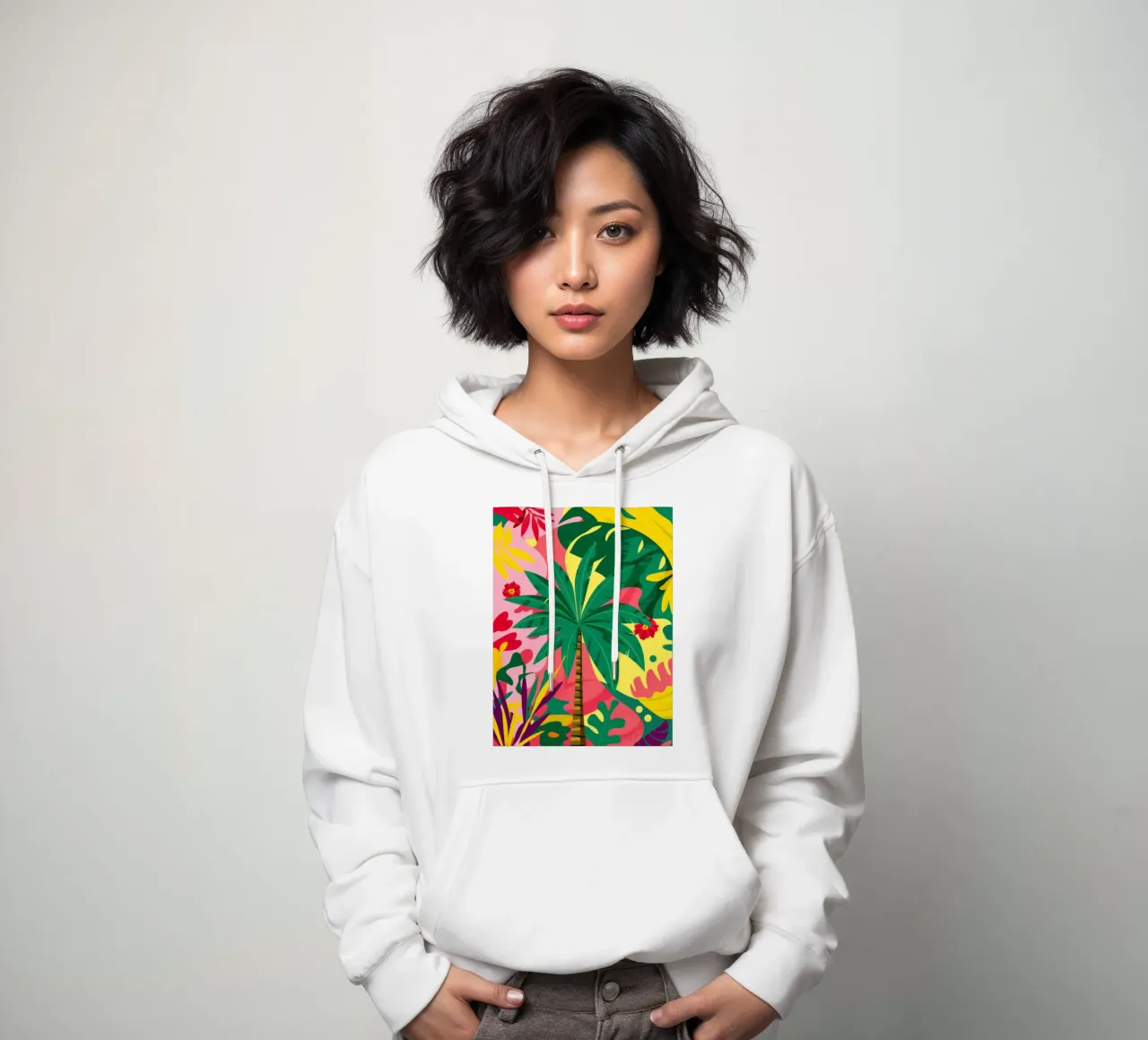 Palma Fucsia Pop felpa con cappuccio da Arcane Lines