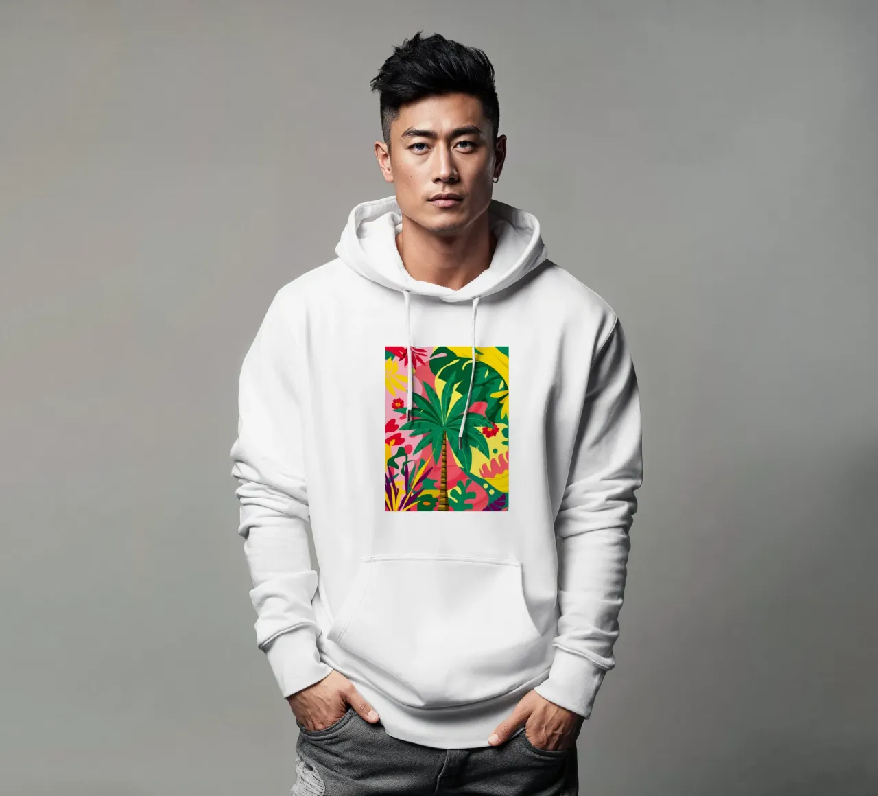 Palma Fucsia Pop felpa con cappuccio da Arcane Lines