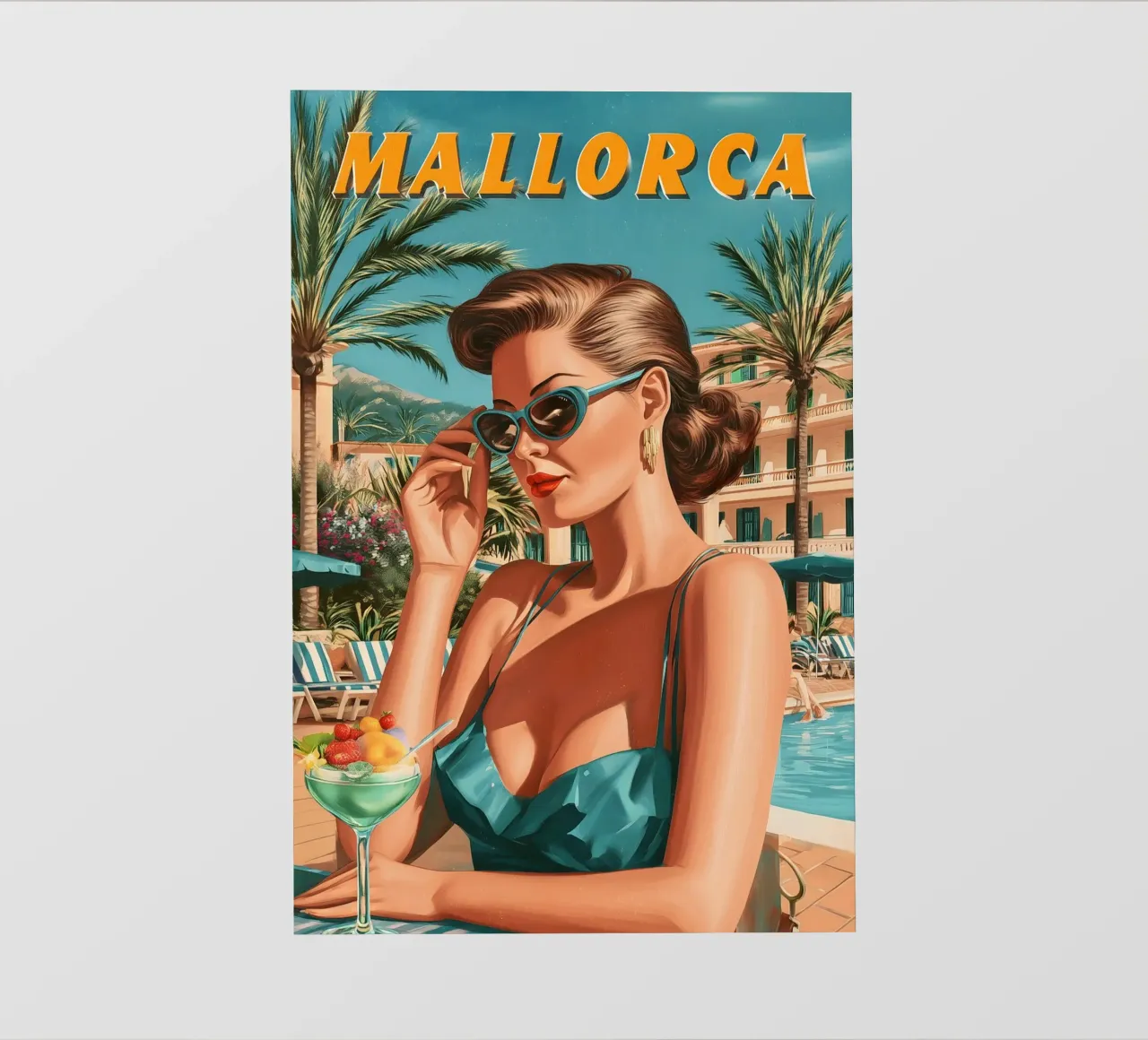 Maiorca anni '50 telo in pvc da Vintage Travel Art