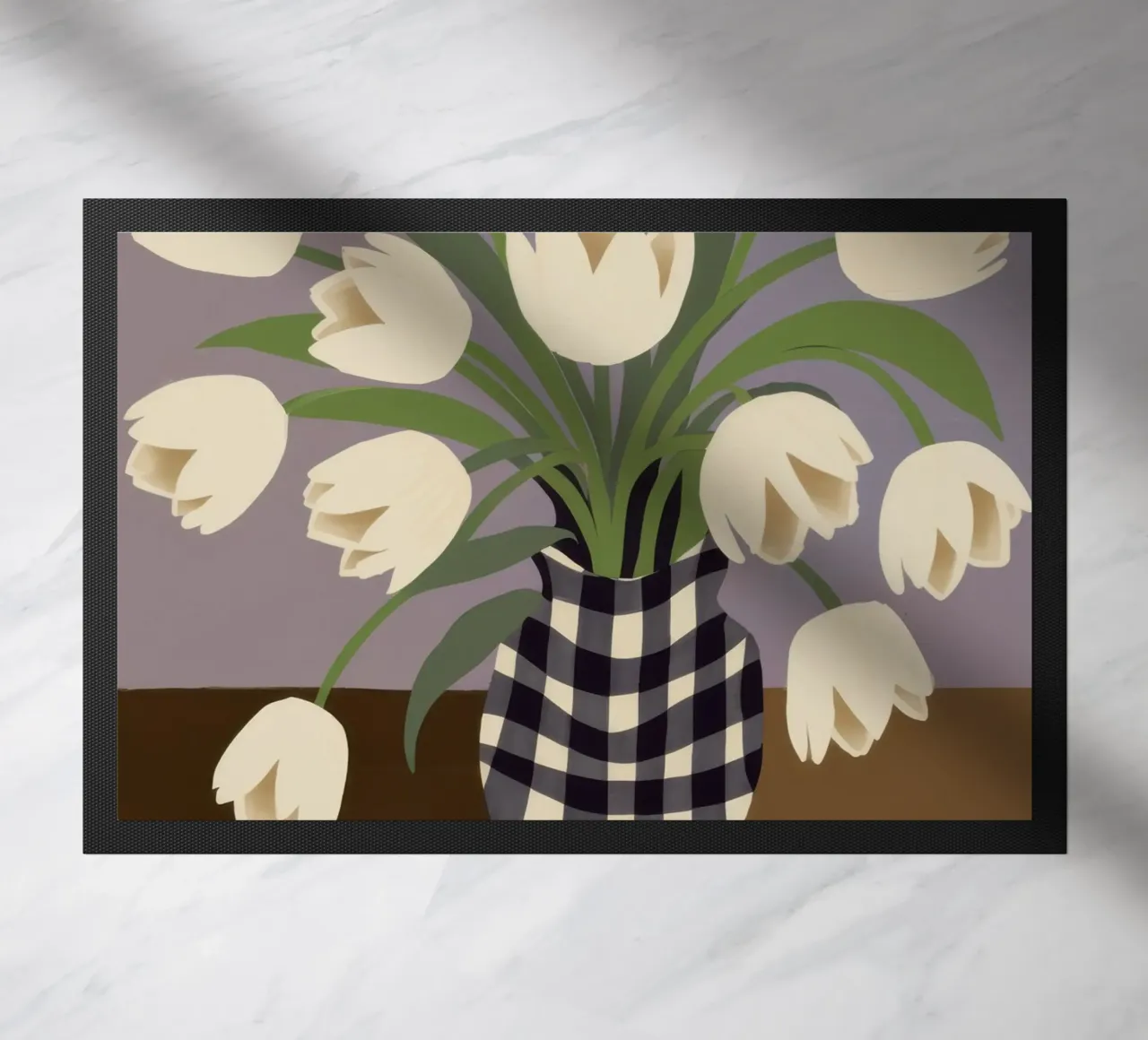 Eleganza dei tulipani a scacchi zerbino da Mossy Pigment