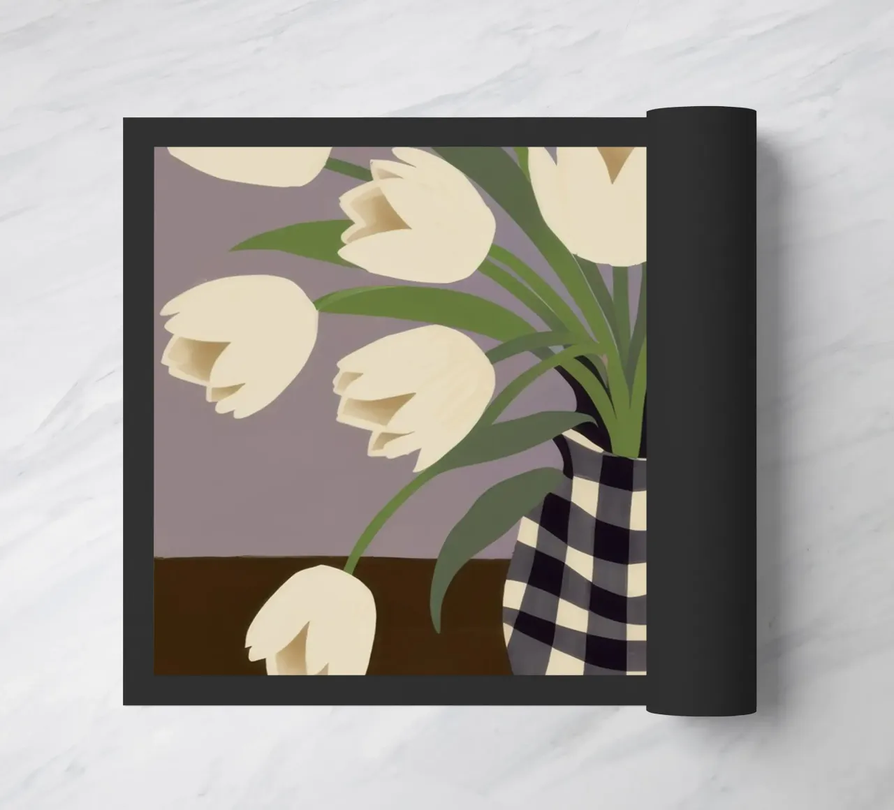Eleganza dei tulipani a scacchi zerbino da Mossy Pigment