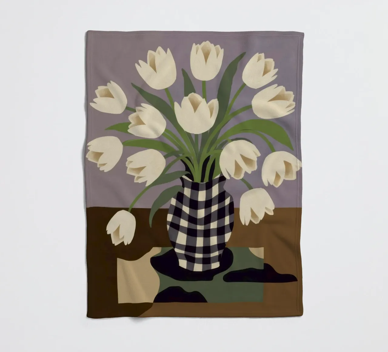 Geruite tulp elegantie fleecedeken van Mossy Pigment