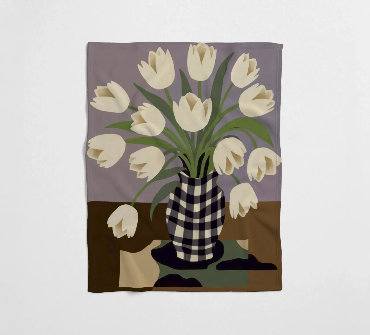 Geruite tulp elegantie fleecedeken van Mossy Pigment