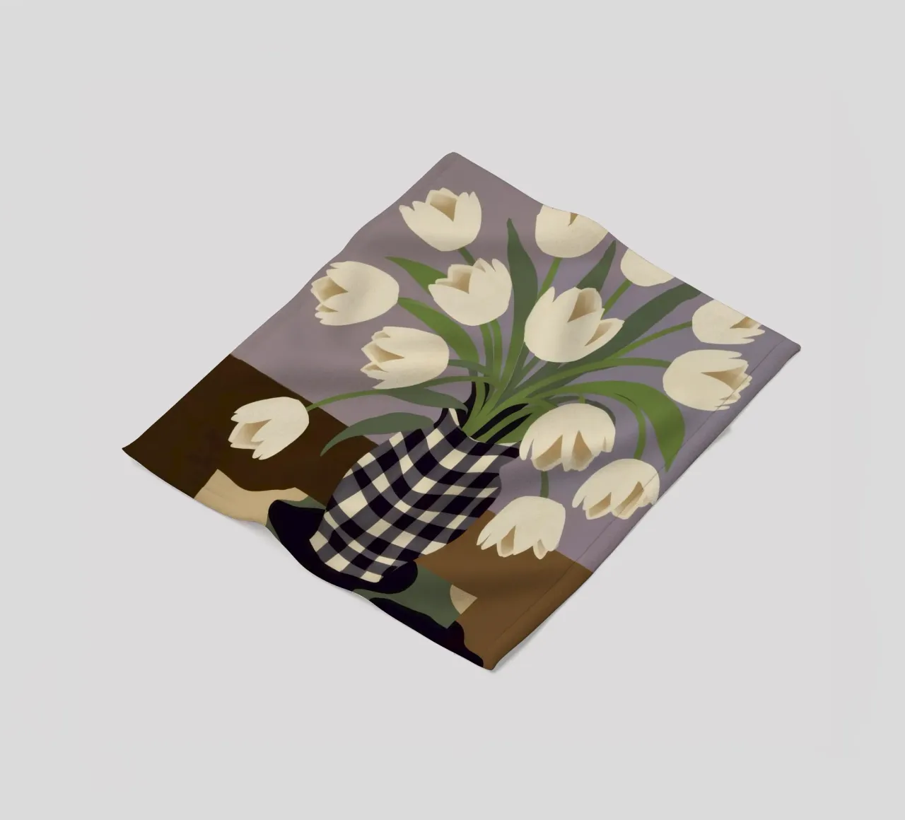 Geruite tulp elegantie fleecedeken van Mossy Pigment