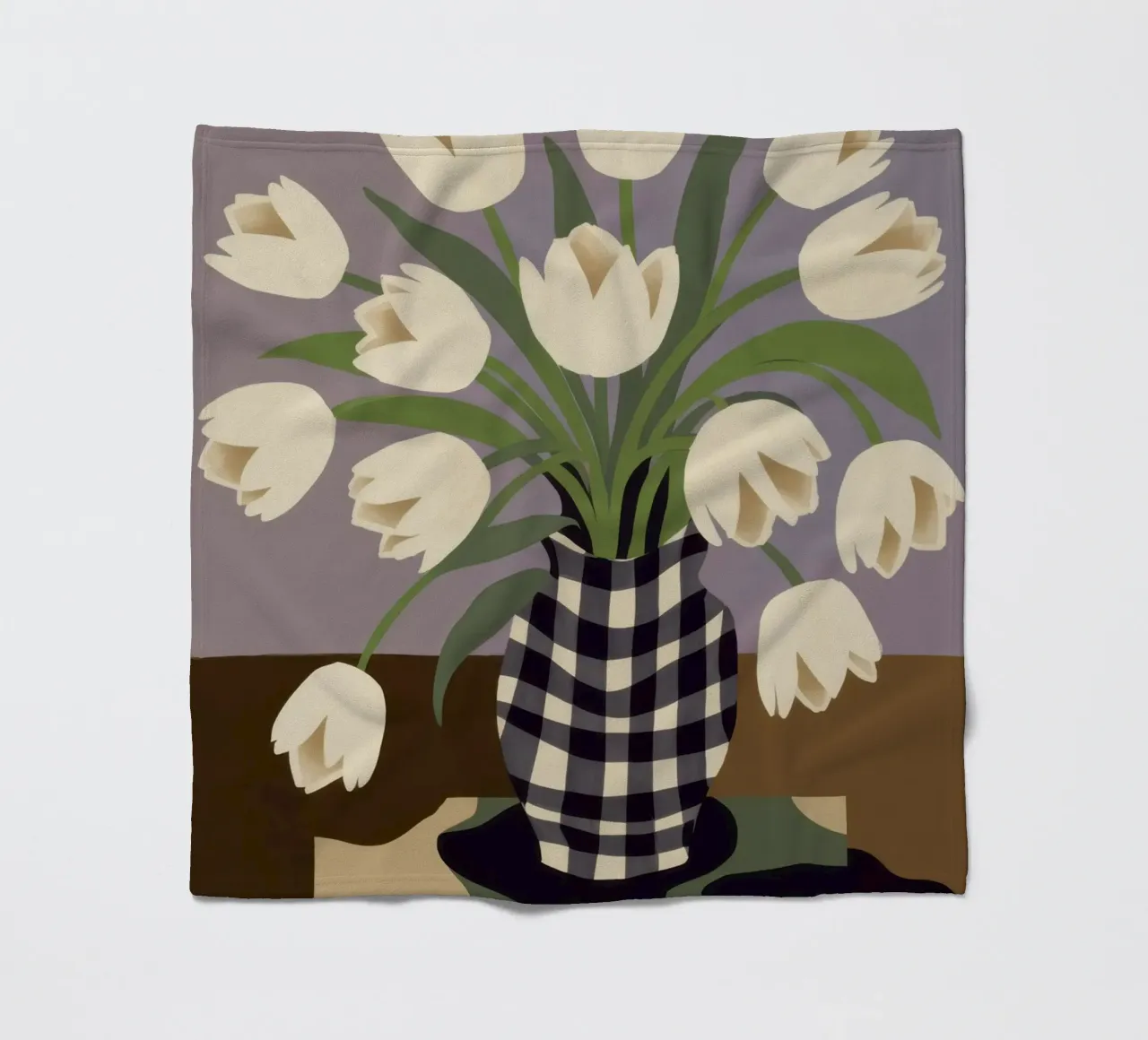 Geruite tulp elegantie fleecedeken van Mossy Pigment