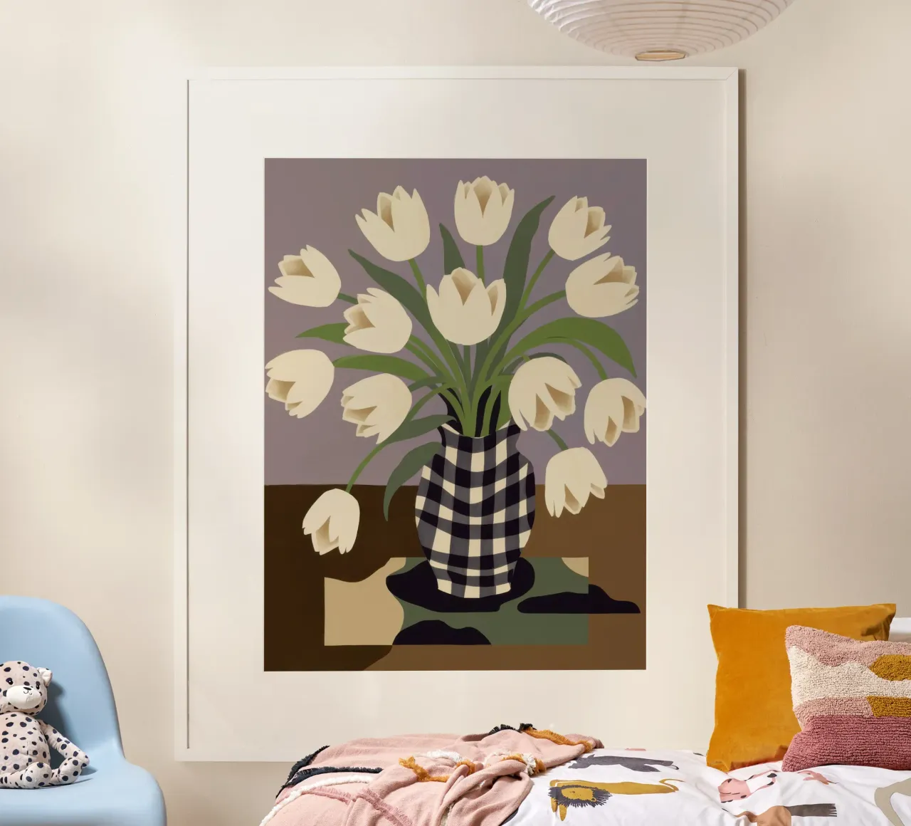 Geruite tulp elegantie hahnemühle van Mossy Pigment