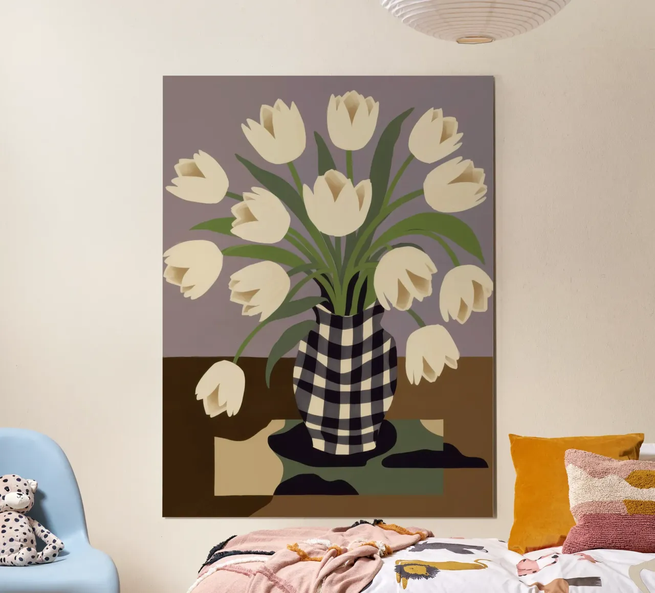Geruite tulp elegantie hahnemühle van Mossy Pigment