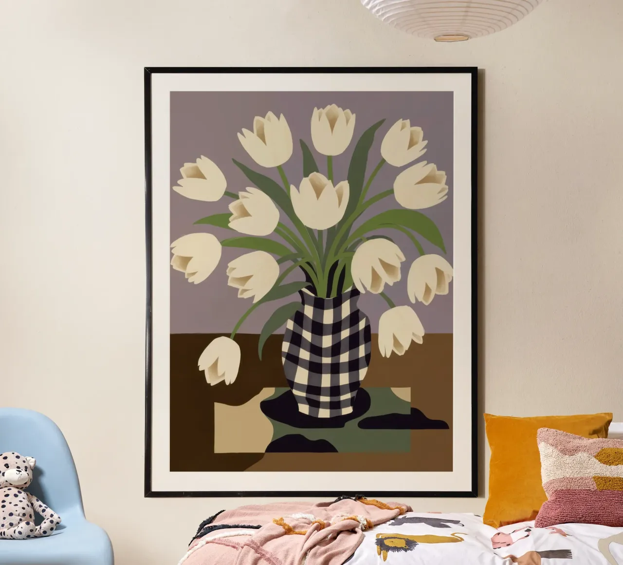 Geruite tulp elegantie hahnemühle van Mossy Pigment